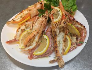 Mazzancolle e scampi ai ferri